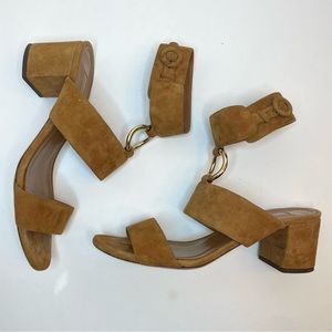 Aquazzura Safari City Sandals in Camel Suede